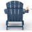 Folding Adirondack Chair with Ottoman & Cup Holder, HDPE Wood-Grain, 380 lbs Capacity All-Weather Outdoor Patio Set for Decks, Gardens, Fire Pit-1434364742