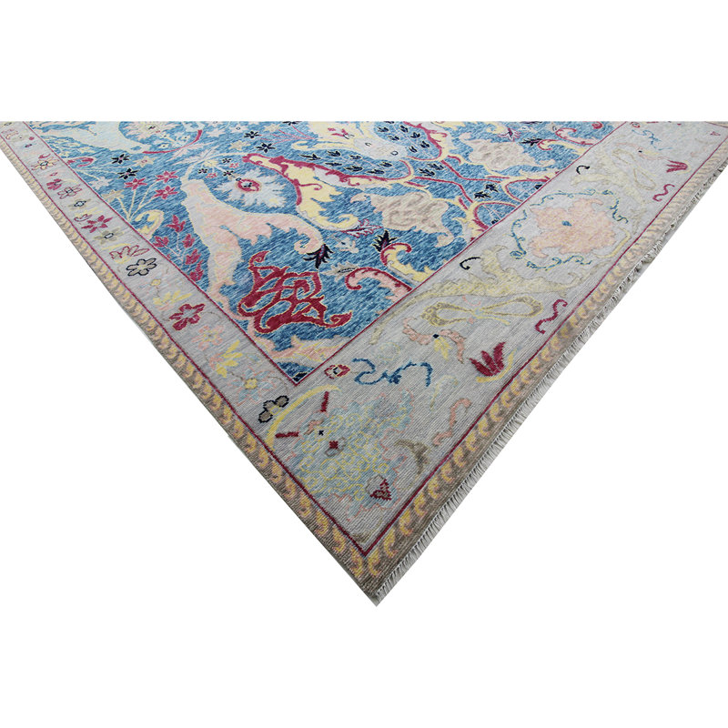 Oriental Area Rug in Blue, Rectangle 10' x 14'