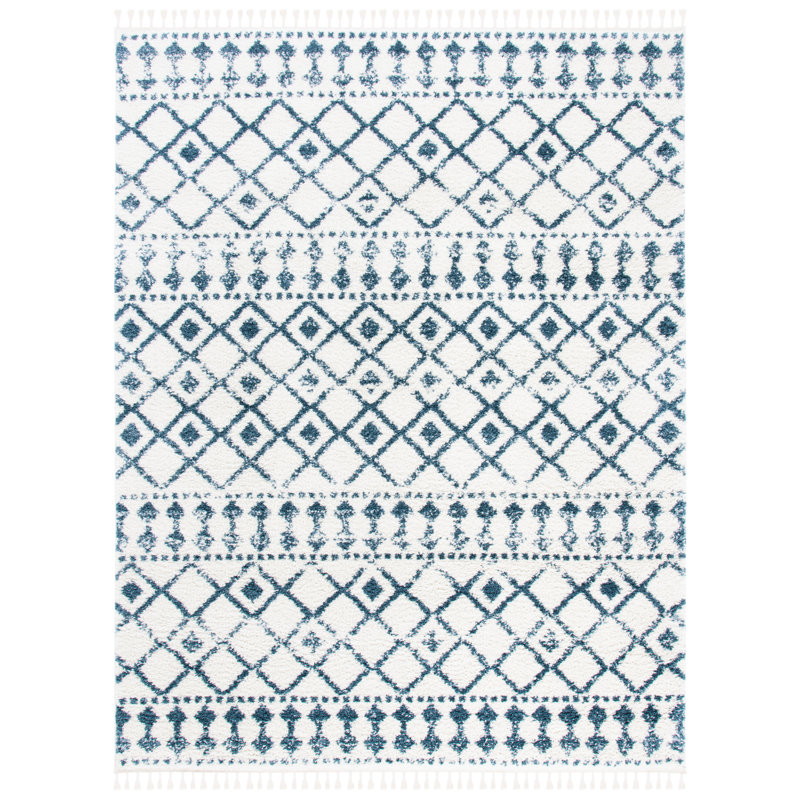Triplett Fringe Shag Performance Geometric Rug, Rectangle 5'3" x 7'6"