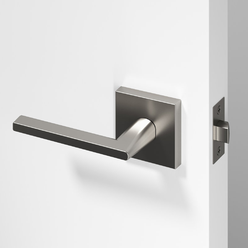  Poignée de porte Quadra Design moderne dissimulé pour (Hall et garde-robe) - Style minimaliste élégant en nickel brossé