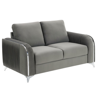 Causeuse en velours gris