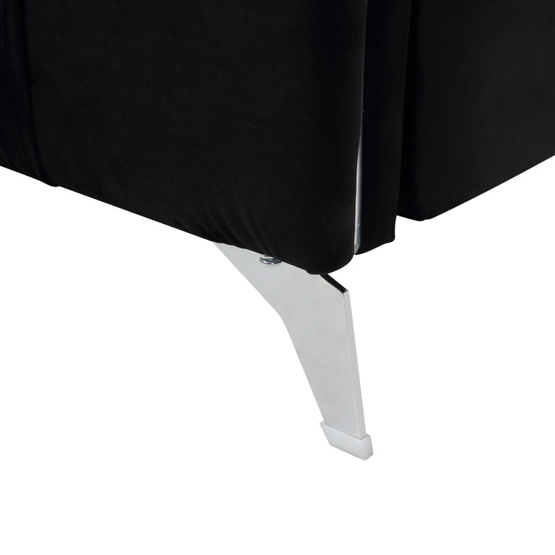 Accokeek 54'' Upholstered Loveseat, Black Velvet