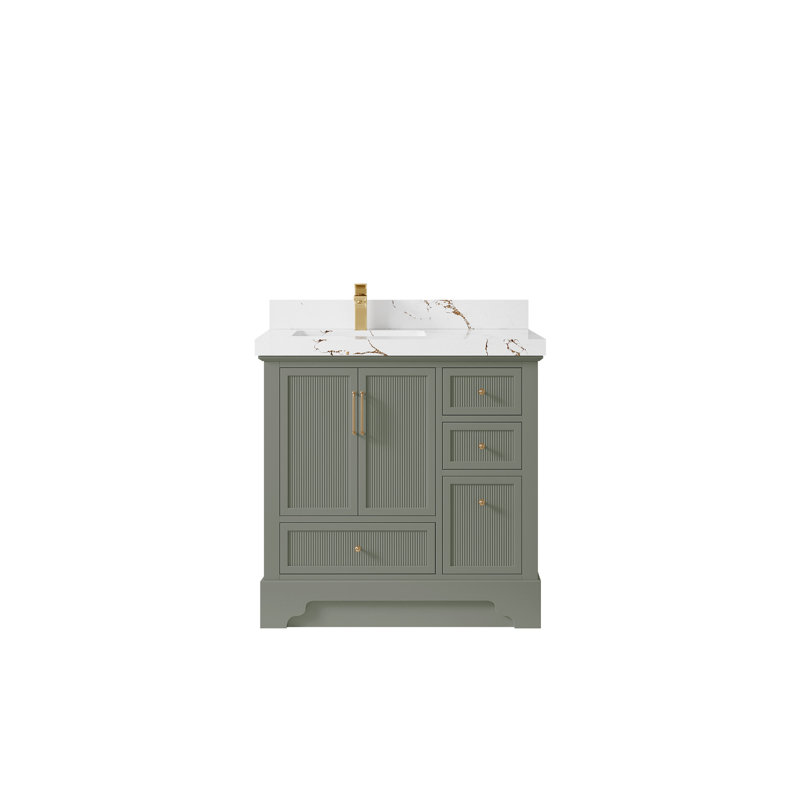 Ensemble de meuble-lavabo simple 36 po Colisa, Brun Viola