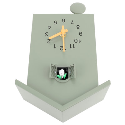 Bird House Wall Clock Voice Call Nordic Style Pendulum Hanging for Office Bedroom Living Room Green