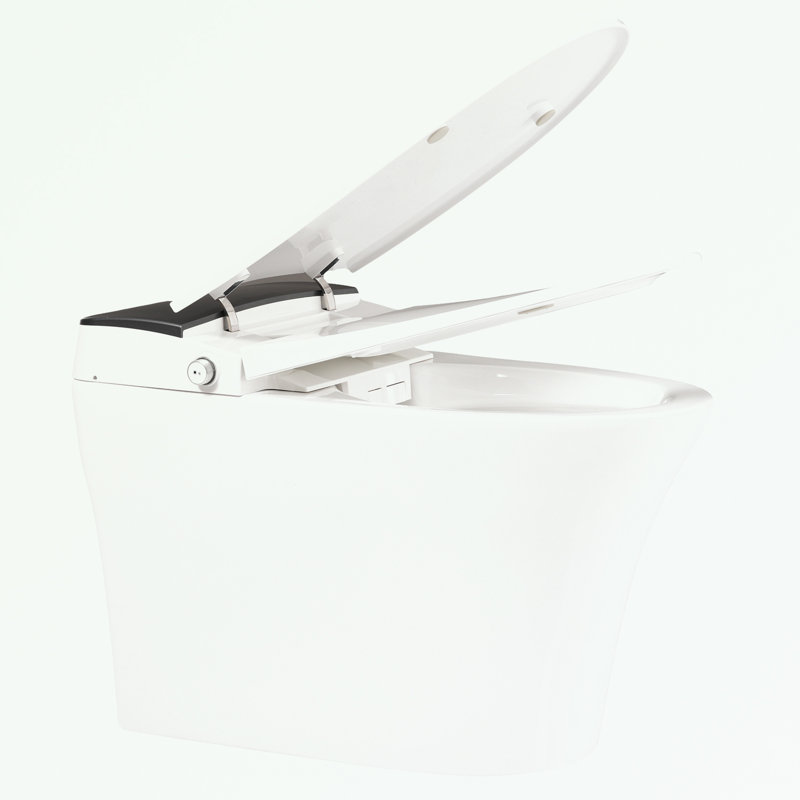 Heated Seat Smart Toilet with Foot sensor Flush and Knob Control