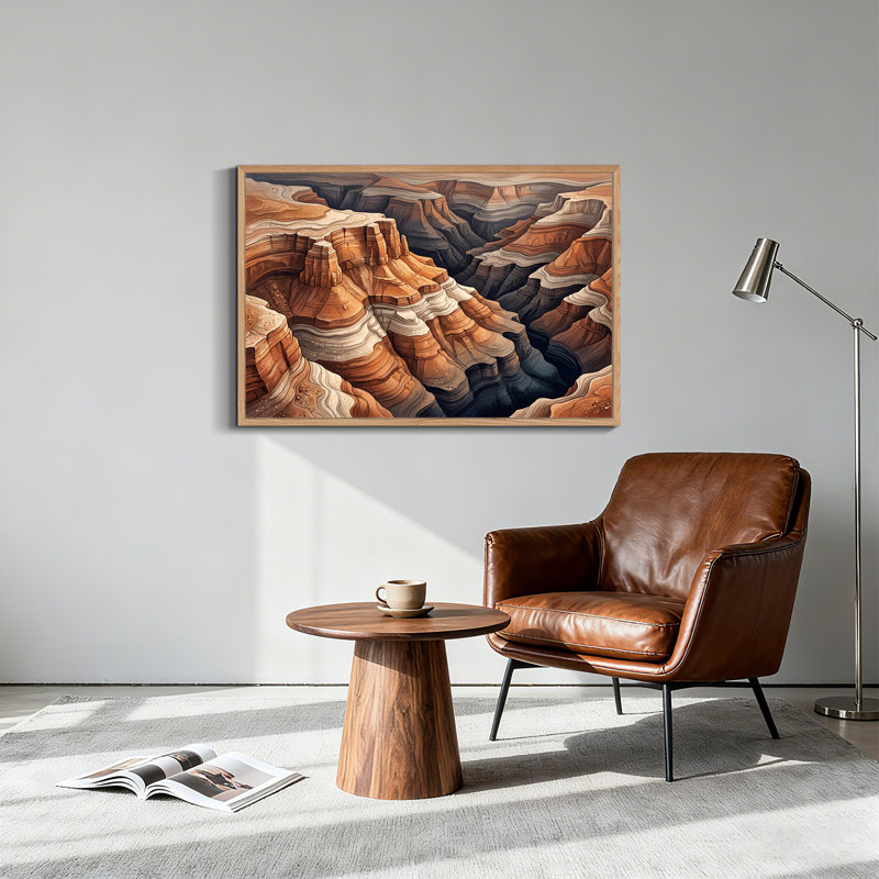 Art mural sur toile stylisé avec roches Canyon, H 18 po x l 24 po