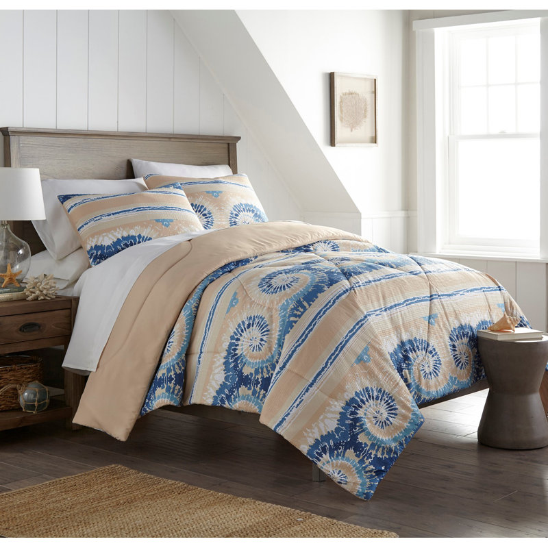 King Size Tie Dye Seersucker Comforter Set with Shams