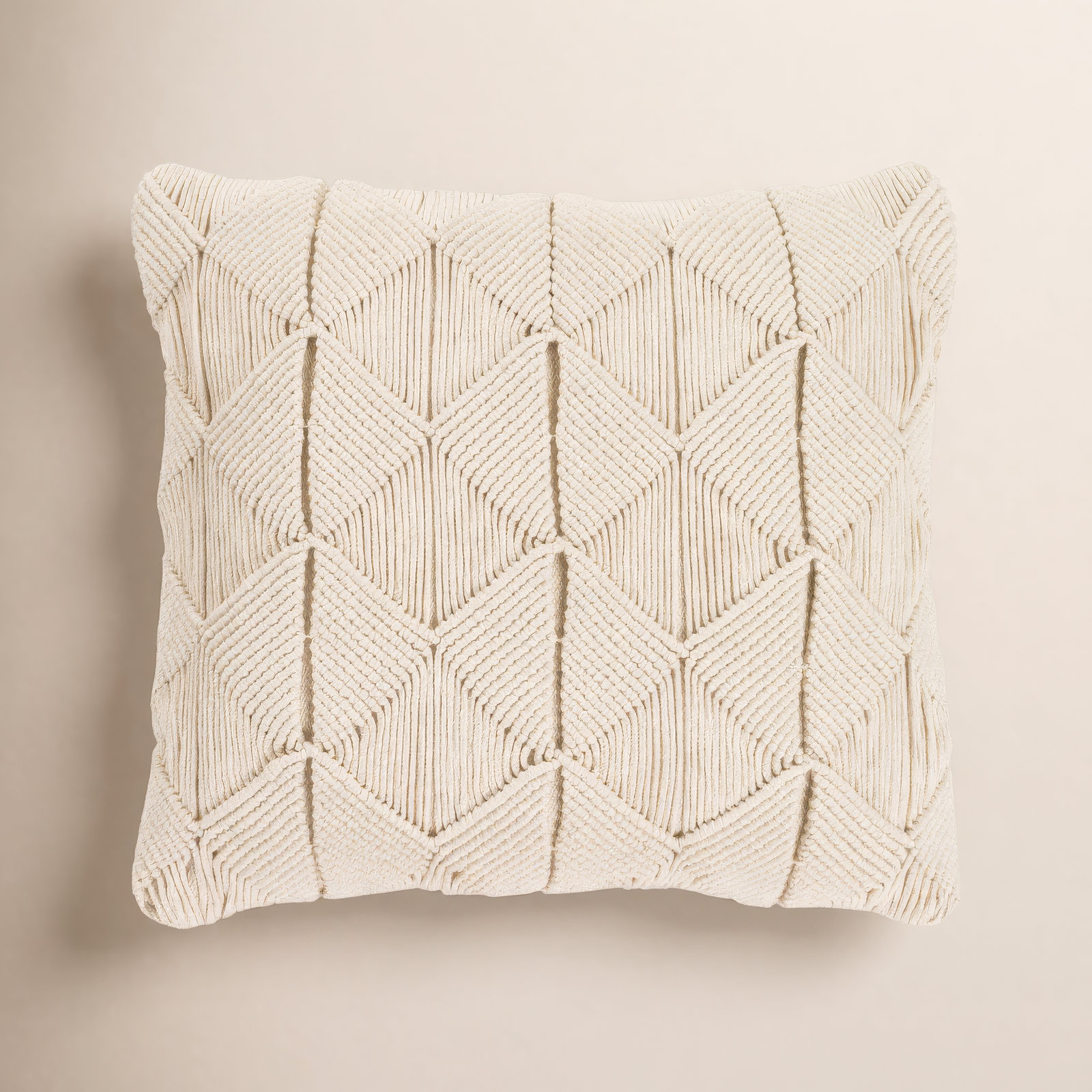 Hannigan Ikat Cotton Throw Pillow, Cream, Down