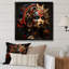 Masque africain doré et rouge - Art mural africain-642667383-642667374