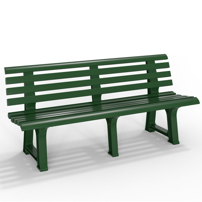 Clero Plastic Outdoor Bench, Green