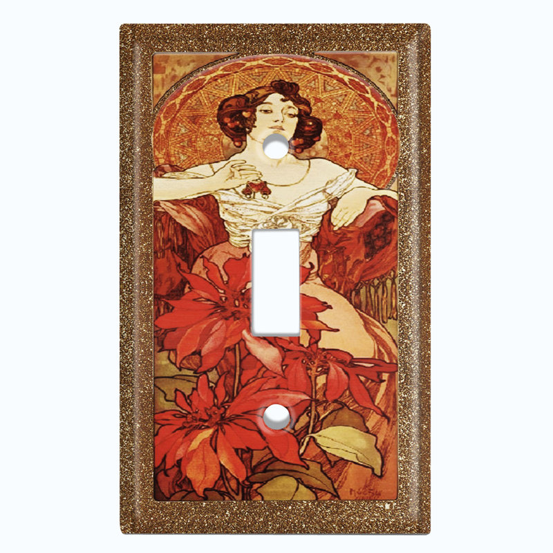 Copper Rust Patina Teal Print 1 - Gang Toggle Light Switch Standard Wall Plate