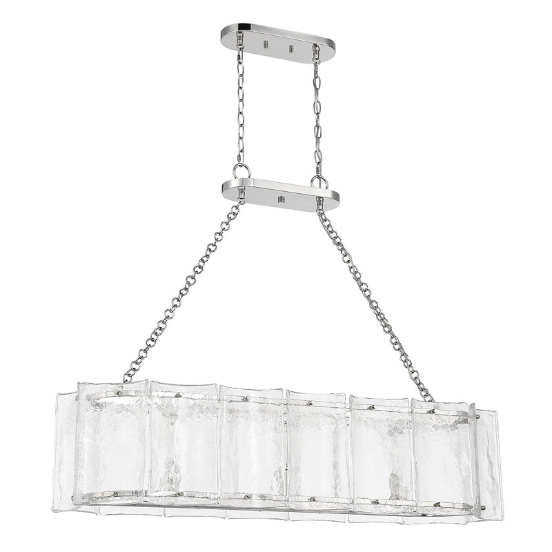 Genry 3-Light Linear Chandelier in Silver, Silver
