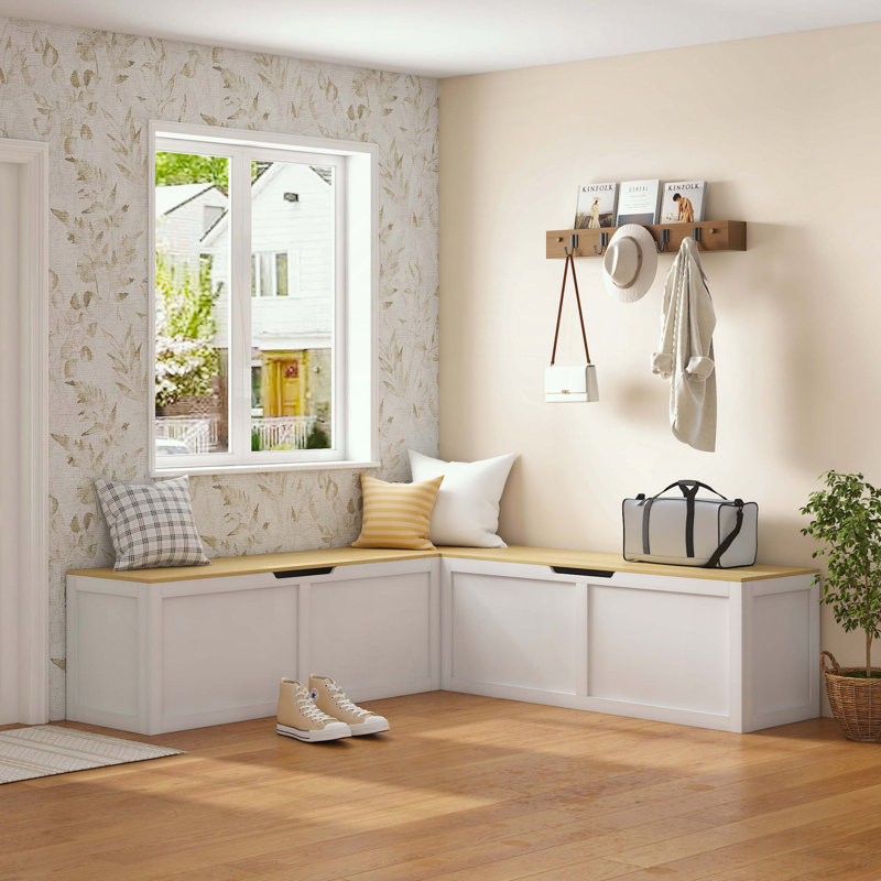 Banc de rangement en L avec table de salle à manger pour petits espaces