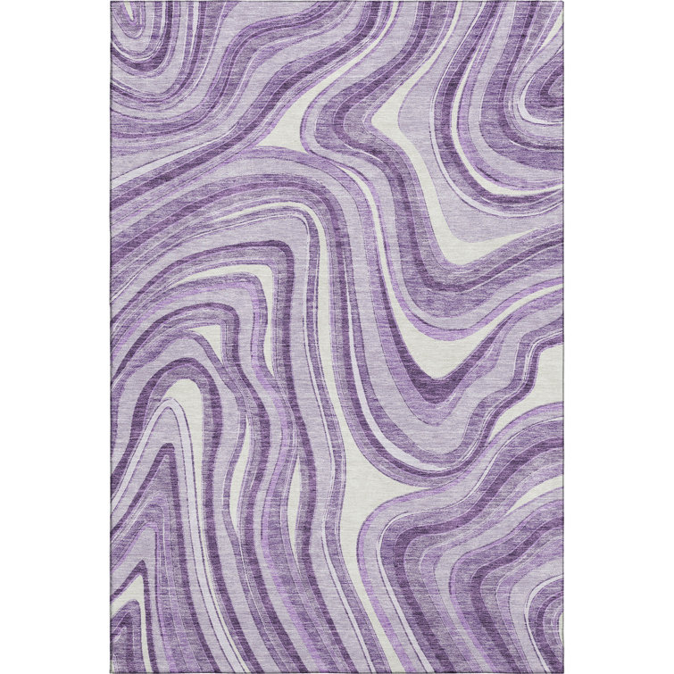 Premium Machine Washable Prisco Lavender Rug