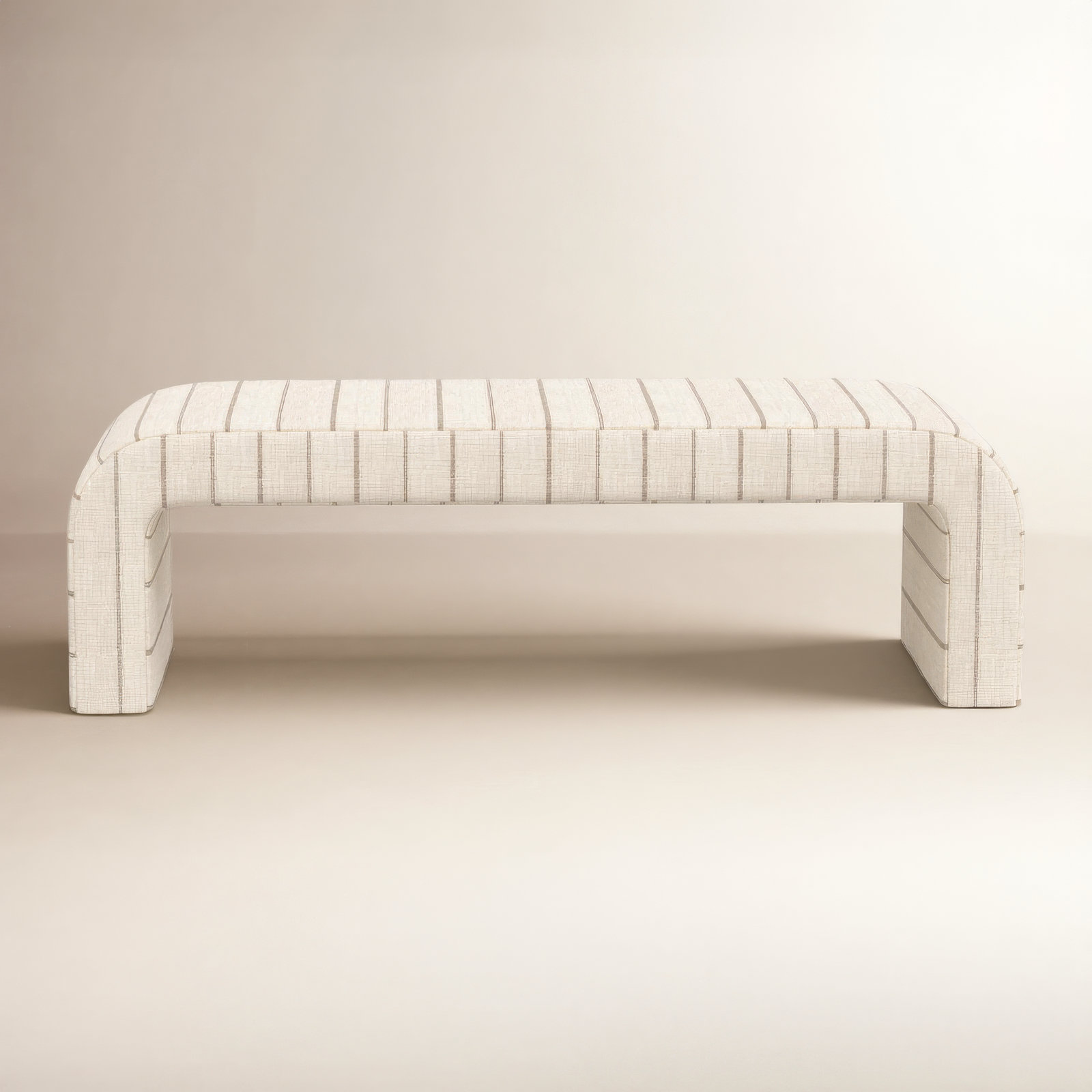 Barley 50" Bedroom Bench, Fritz Charcoal Stripe