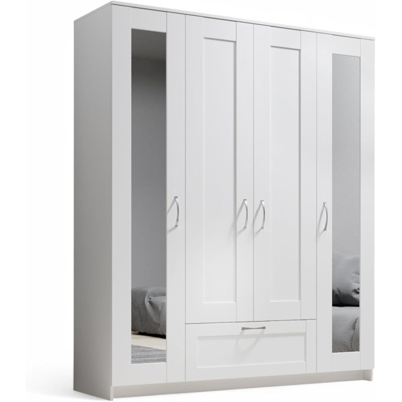 Lepini 4 Door Manufactured Wood Wardrobe