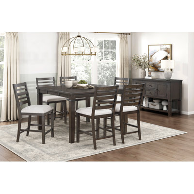 Ensemble de salle à manger de style classique avec table à finition espresso foncé et rallonge et chaises