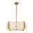 6-Light White Mist Glass Drum Chandelier-958849020