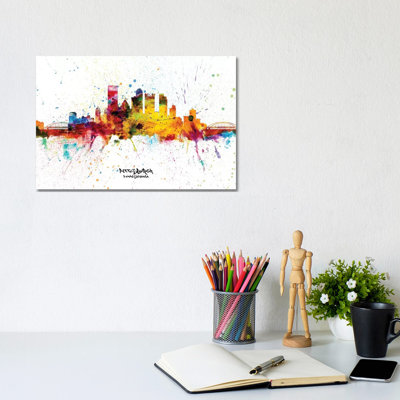 Pittsburgh Pennsylvania Skyline Splash by Michael Tompsett - 1 Piece Wrapped Canvas Wall Art