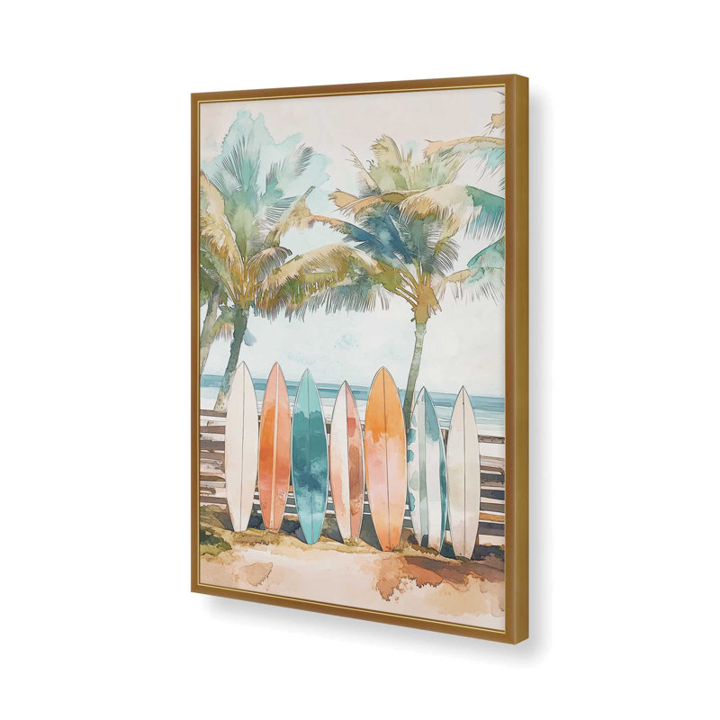 «Tropical Board», reproduction encadrée, Or poli, H 37,25 po x l 25,25 po