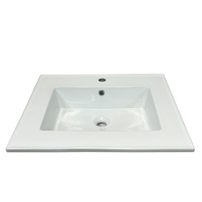Sink Vitreous China Top with Single Faucet Hole