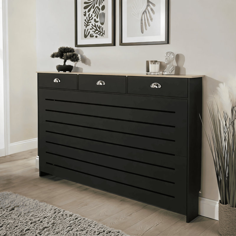 Batley Drawer Radiator Cover, 3 Drawer - 150cm W, Black