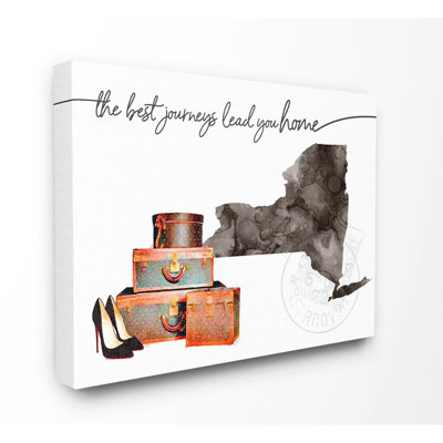 " New York State The Best Journeys Lead You Home Fashion Shoes And Luggage Illustration " by Amanda Greenwood