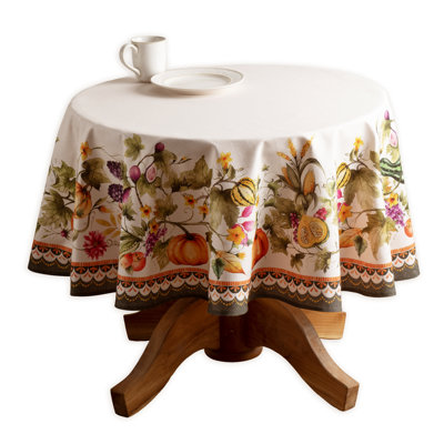 Maison d'Hermine Pumpkin Garden - Cloudy Cream 100% Cotton Tablecloth - 63" Round
