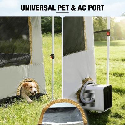 Cube Inner Tent For 10'X10' Pop-Up Canopy, 4-6 Person Hanging Camping Tent With 110"X63" Porch & Tarp Poles, 150D Weather-Resistant, White (Frame & Shelter Not Included)
