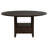 Twyla 5-Piece Round Storage Pedestal Dining Set with 4 Cream Upholstered Oval-Back Chairs, Dark Cocoa
