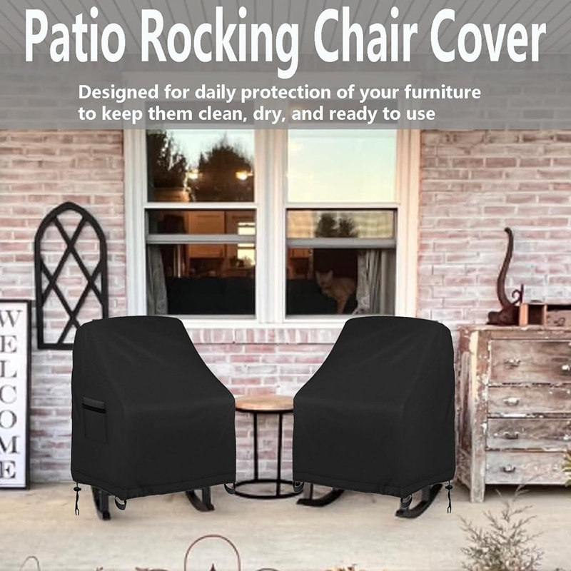Housse de chaise berçante pour patio, ensemble de 2, housses de chaise berçante pour meubles d'extérieur imperméables