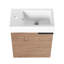 Meuble-lavabo flottant mural avec lavabo en résine et porte d'armoire à fermeture en douceur