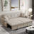3 In 1 Convertible Sleeper Sofa Bed With Reclining Backrest, Pillows And Side Pockets-1869365435