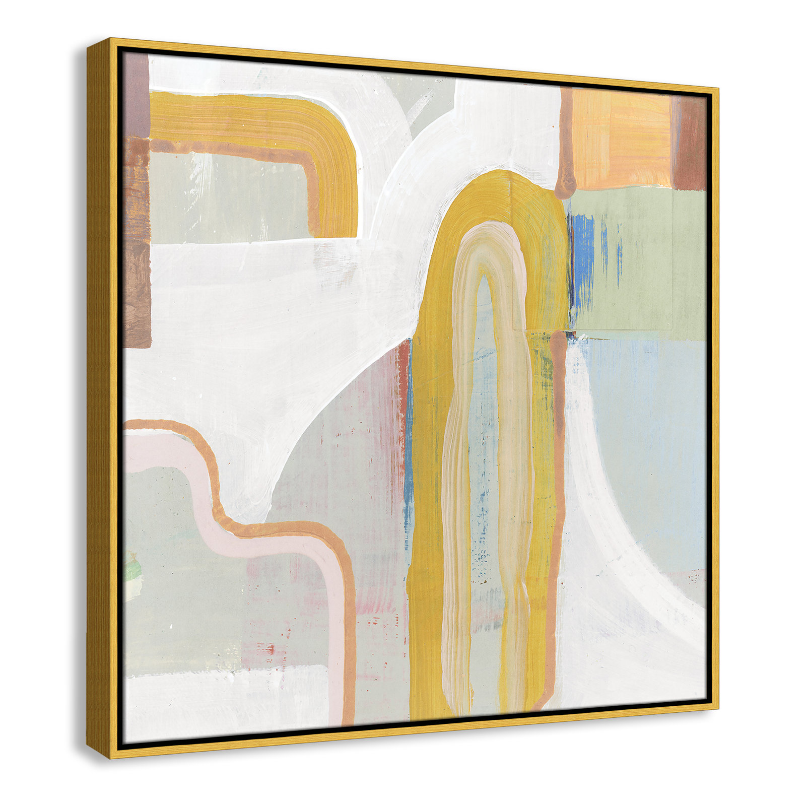Copeland "Together Again II" Painting by Cartissi, 31.5" H x 31.5" W x 2" D, Gold 