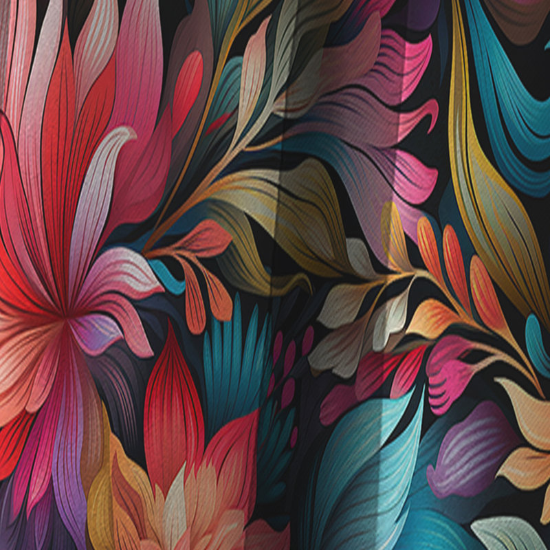 Mélange artistique - motif floral - rideau occultant - 1 panneau, L 52 po x L 90 po