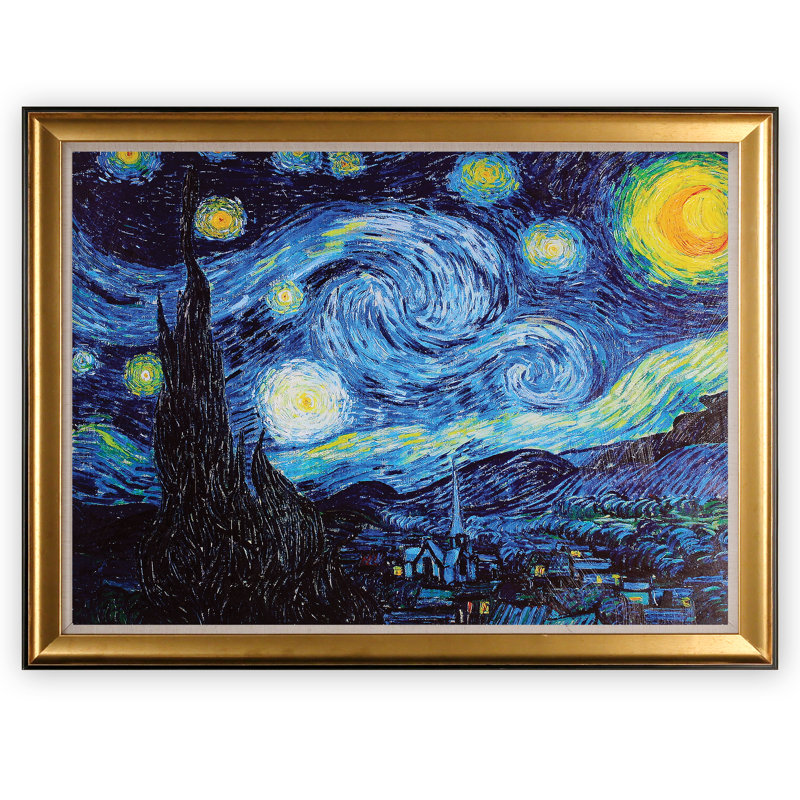 Nuit étoilée - reproduction sur toile, H 27 po x l 39 po x P 2 po