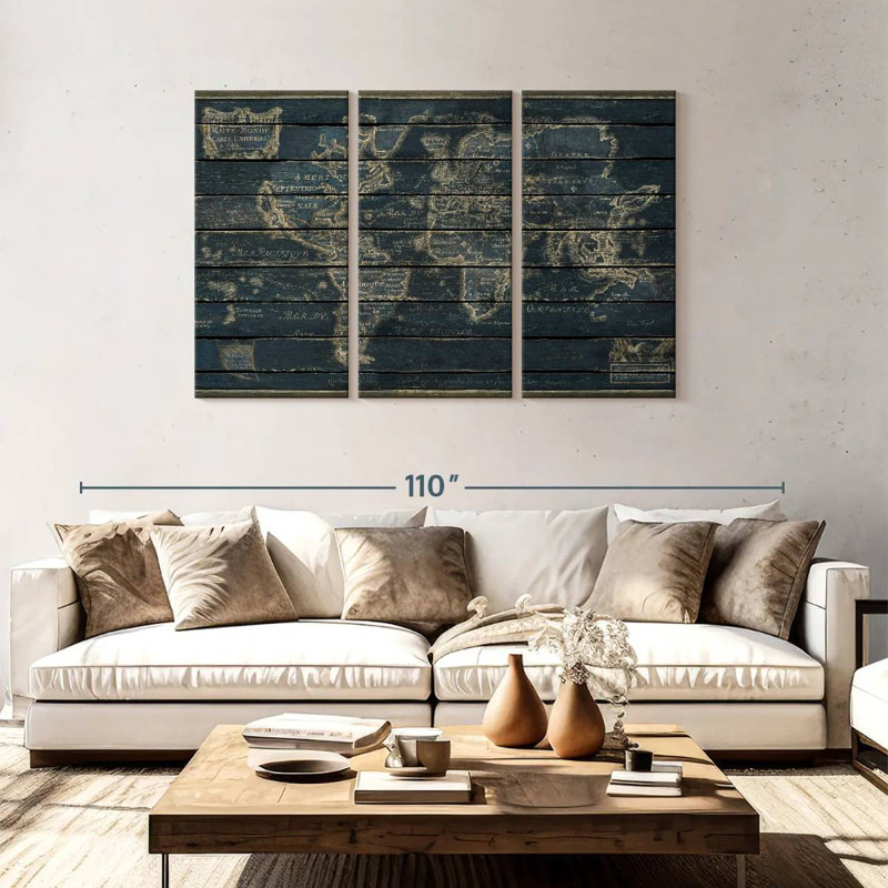Aliaz Mappe Monde, H 48 po x l 74 po
