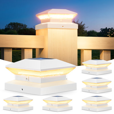 Solar Post Cap Lights Outdoor, 40 Leds 30 Lumens Fence Post Solar Lights Outdoor With 3 Modes, Deck Fence Post Cap Light Solar Powered For 4x4, 5x5 Or 6x6 Posts In Garden Decor