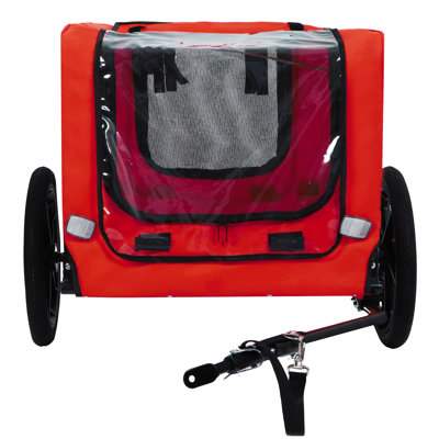 Pet Bike Trailer Dog Cart For Bicycle,Suitable For Small And Medium Pets, Easy Folding Cart Frame, Quick Release Wheel, Non-Slip Floor, Internal Leash