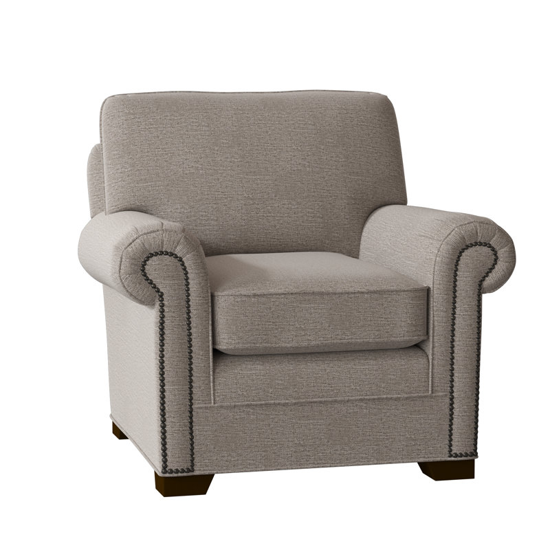 Fauteuil de 41 po de large Adrena, Non, Townhouse 41 - gris, Laiton foncé
