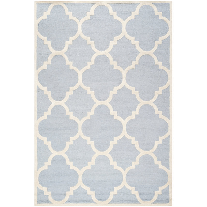 Cannen Hand Tufted Wool Geometric Rug, Rectangle 5' x 7'