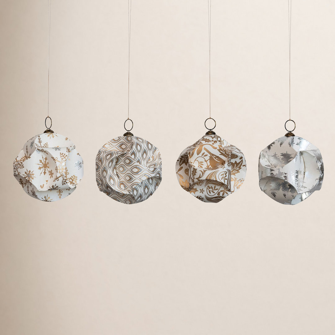 4'' Handmade Abstract Paper Ball Ornament The Holiday Aisle®