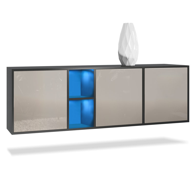Argaki 182cm Sideboard, With LED, Sand Grey
