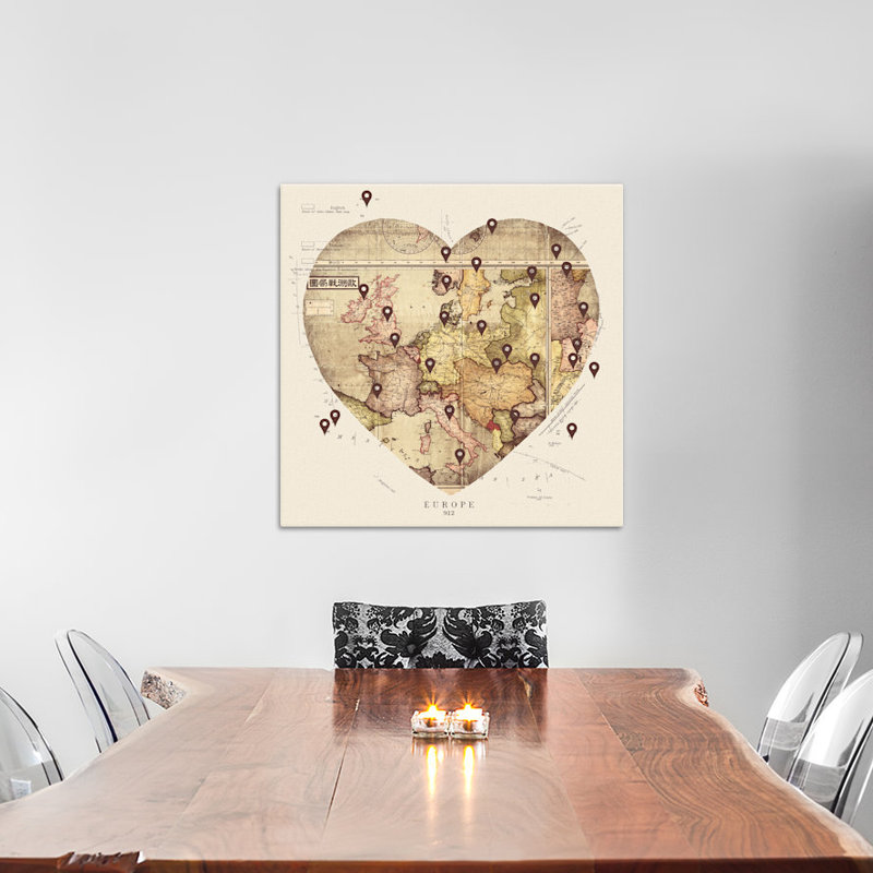 « love to travel », impression sur toile tendue, H 12 po x l 12 po x P 0,75 po