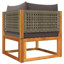  Ensemble de canapé de jardin en bois d'acacia gris, rotin PE, tissu de polyester, mousse-1751658069