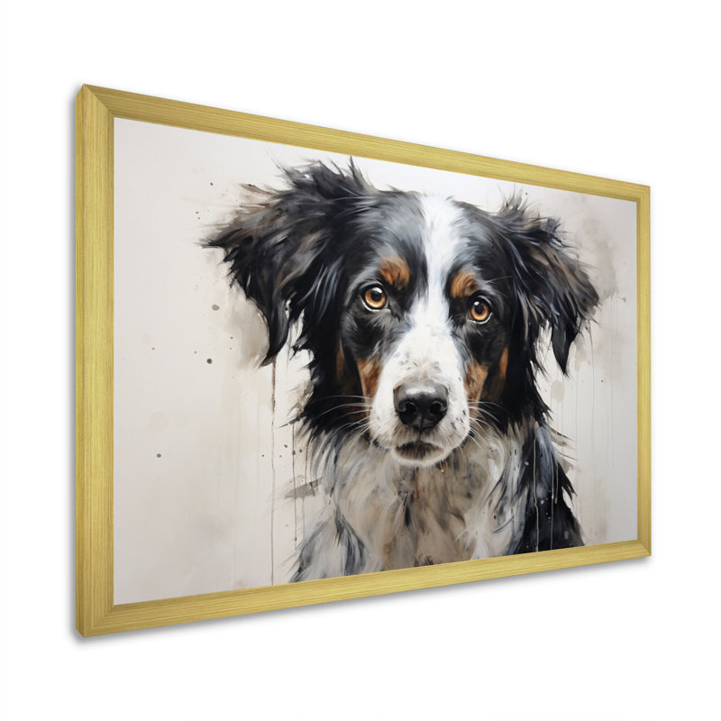 Dog Faithful Companion I - imprimé, H 34 po x l 44 po x P 1,5 po, Cadre doré à une seule photo
