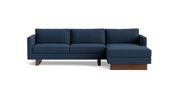 Vintage Sofa with Chaise (105"), Chaise on Right, Performance Weave - Navy