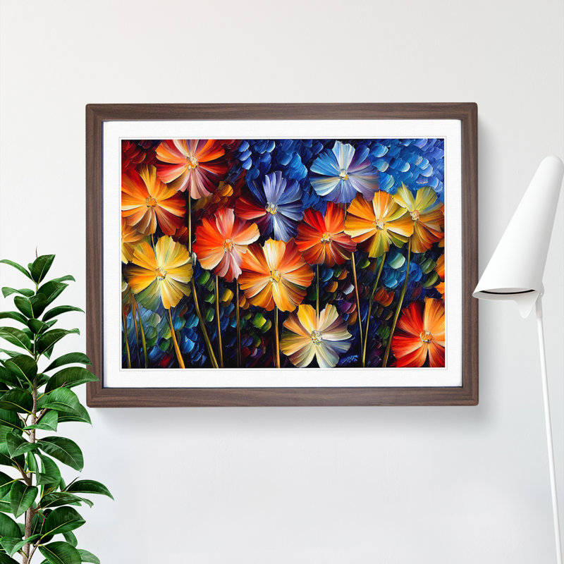 Assorted Flower Bouquet Vol.2 1 Piece Single Picture Frame Wall Art, 25cm H x 34cm W, Brown