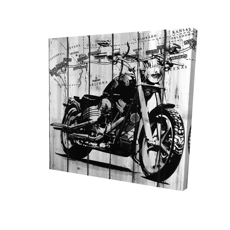 Moto grise et toile noire | Man Man Home Decor