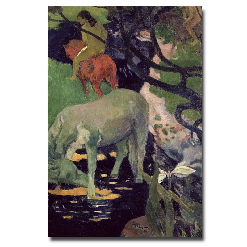 "the white cheval, 1898" par paul gauguin, reproduction d’art sur toile tendue, H 24 po x l 16 po x P 2 po